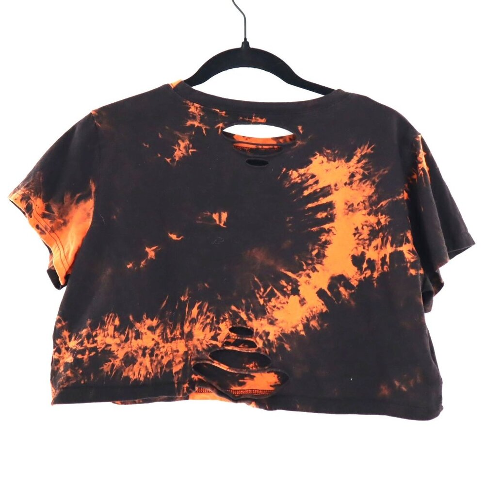 Graphic Crop Top Womens M Black Grunge Alt Boho Streetwear Goblincore Festival - Picture 3 of 10